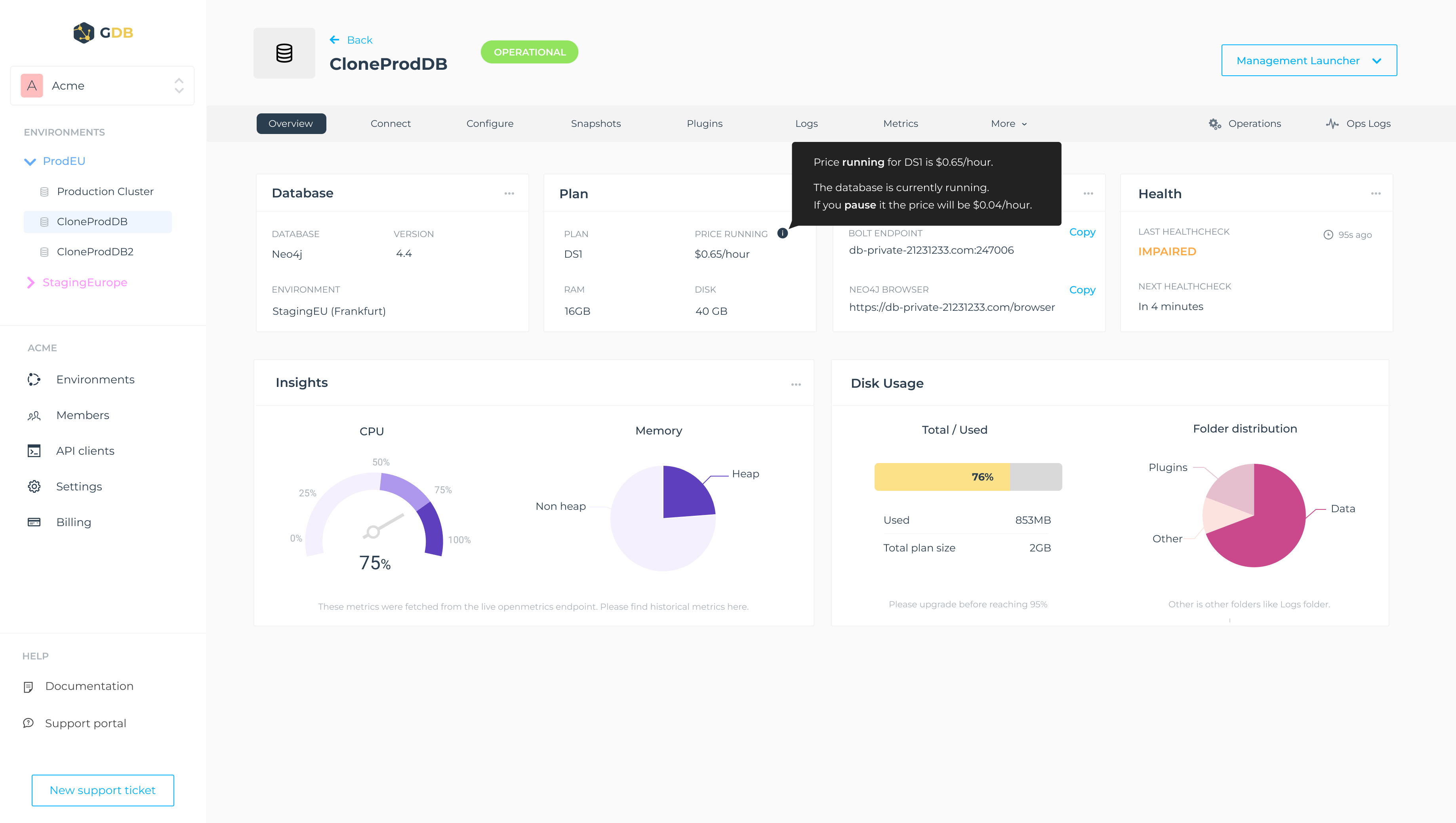 Metrics endpoint