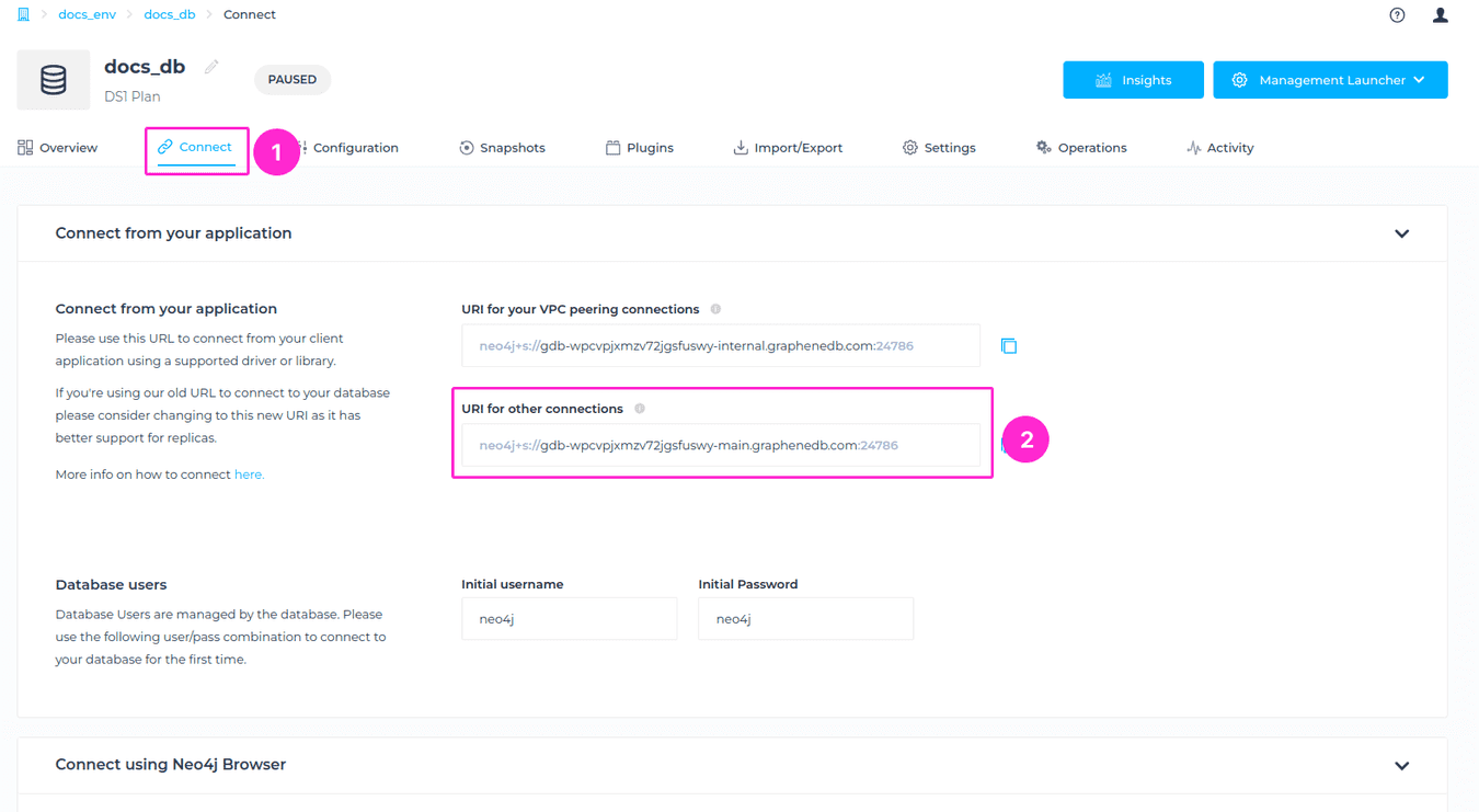 Connecting to your database
